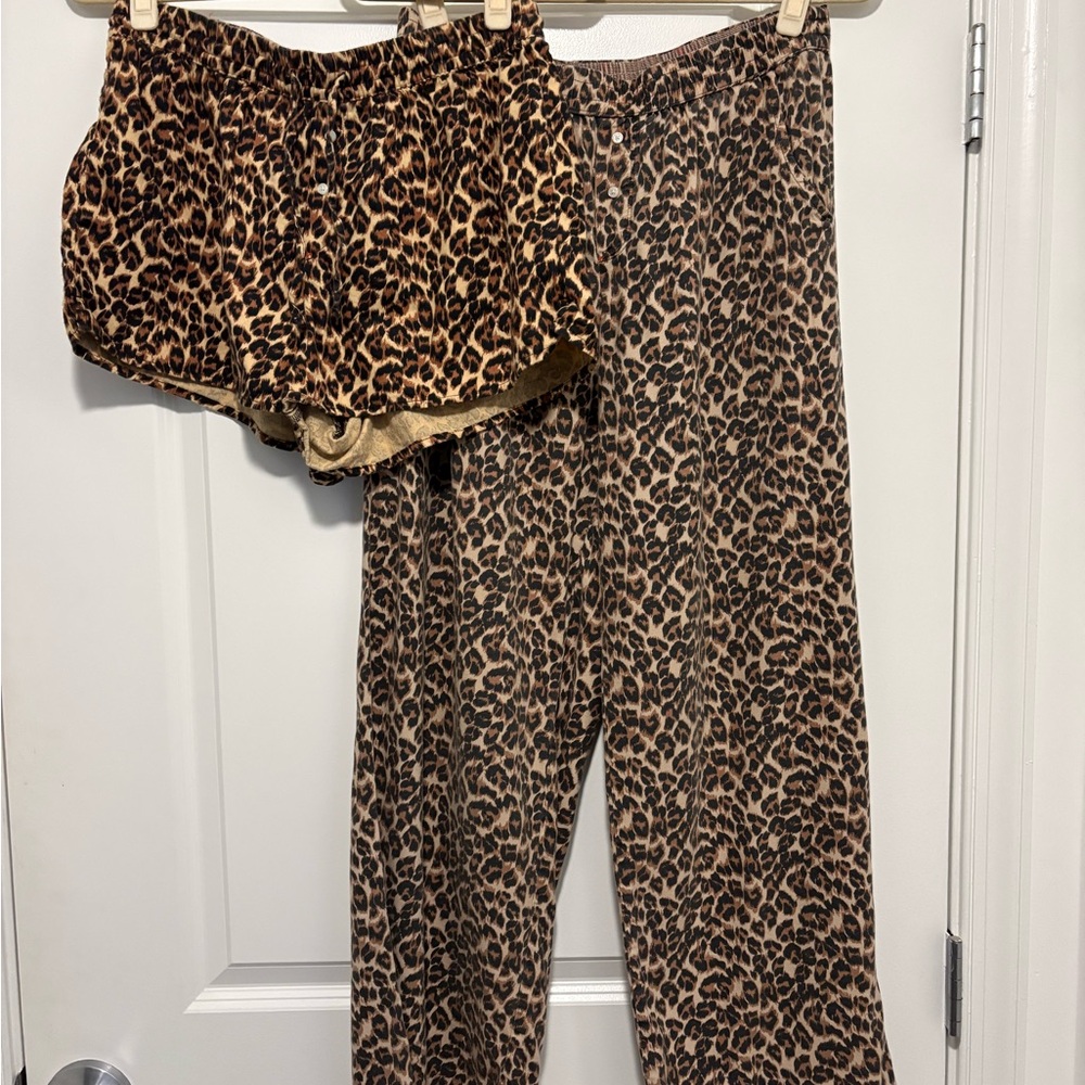 American Eagle- cheetah print pajama shorts and pants